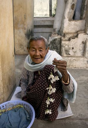 Elderly Vendor  Shwezigon Zedi Temple  Bagan